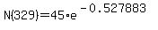 N%28329%29=45%2Ae%5E%28-0.527883%29