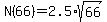 N%2866%29=2.5%2Asqrt%2866%29