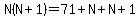 N%28N%2B1%29=71%2BN%2BN%2B1