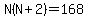 N%28N%2B2%29=168