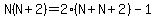 N%28N%2B2%29=2%28N%2BN%2B2%29-1