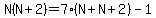 N%28N%2B2%29=7%28N%2BN%2B2%29-1