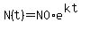 N%28t%29=N0%2Ae%5E%28kt%29