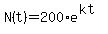 N%28t%29+=+200%2Ae%5E%28kt%29
