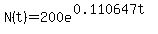 N%28t%29+=+200e%5E%280.110647t%29