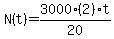 N%28t%29+=+3000%282%29t%2F20