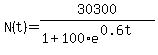 N%28t%29+=+30300%2F%281%2B100%2Ae%5E%280.6t%29%29