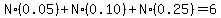 N%2A%280.05%29%2BN%2A%280.10%29%2BN%2A%280.25%29=6.00
