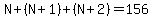N%2B%28N%2B1%29%2B%28N%2B2%29=156