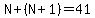 N%2B%28N%2B1%29=41