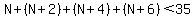 N%2B%28N%2B2%29%2B%28N%2B4%29%2B%28N%2B6%29%3C35
