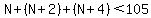 N%2B%28N%2B2%29%2B%28N%2B4%29%3C105