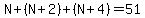 N%2B%28N%2B2%29%2B%28N%2B4%29=51
