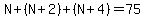 N%2B%28N%2B2%29%2B%28N%2B4%29=75
