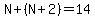 N%2B%28N%2B2%29=14