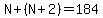 N%2B%28N%2B2%29=184