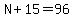 N%2B15=96