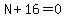 N%2B16=0