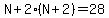 N%2B2%28N%2B2%29=28
