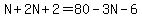 N%2B2N%2B2=80-3N-6