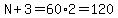 N%2B3=60%2A2=120