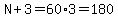 N%2B3=60%2A3=180