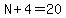 N%2B4=20