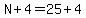 N%2B4=25%2B4