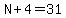N%2B4=31