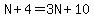 N%2B4=3N%2B10