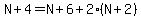 N%2B4=N%2B6%2B2%28N%2B2%29