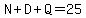 N%2BD%2BQ=25