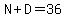 N%2BD=36