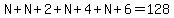 N%2BN%2B2%2BN%2B4%2BN%2B6=128