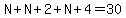 N%2BN%2B2%2BN%2B4=30