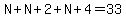 N%2BN%2B2%2BN%2B4=33