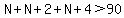 N%2BN%2B2%2BN%2B4%3E90
