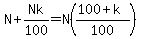 N%2BNk%2F100=N%28%28100%2Bk%29%2F100%29