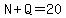 N%2BQ+=+20