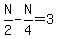 N%2F2+-+N%2F4+=+3