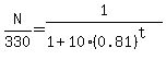 N%2F330=1%2F%281%2B10%280.81%29%5Et%29