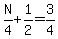 N%2F4%2B1%2F2=3%2F4