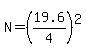 N=%2819.6%2F4%29%5E2