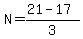 N=%2821-17%29%2F3