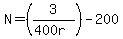 N=%283%2F%28400r%29%29-200