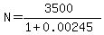 N=%283500%29%2F%281%2B0.00245%29