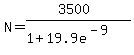 N=%283500%29%2F%281%2B19.9e%5E%28-9%29%29
