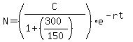 N=%28C%2F%281%2B%28%28300%29%2F150%29%29%29%2Ae%5E%28-rt%29