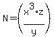 N=+%28x%5E3%2Az%2Fy%29