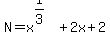 N=++x%5E%281%2F3%29+%2B+2x+%2B+2